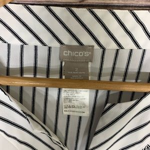 Chico's Tops - CHICO’s paisley floral black & white tie blouse Chico's Tops - CHICO’s paisley floral black & white tie blouse
